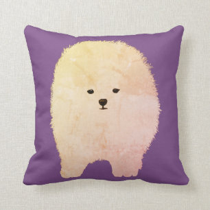 Cute Fluffy Dog Pink Dog Throw Cushion