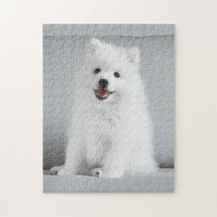 Cute Fluffy Japanese Spitz Puppy Jigsaw Puzzle