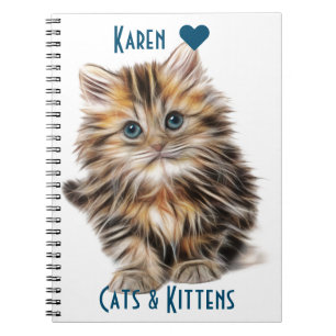 Cute Fluffy Kitten With Blue Eyes Notebook
