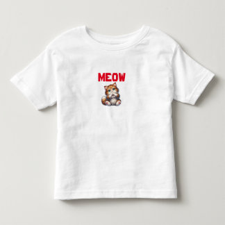 Cute Fluffy Kitten with Heart Gesture | Adorable  Toddler T-Shirt