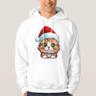 Cute Fluffy Munchkin Christmas Cat Classic T-Shirt Hoodie