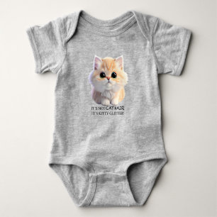 Cute fluffy orange and white kitten cat baby bodysuit
