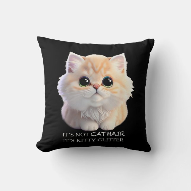 Cute fluffy orange and white kitten cat cushion (Front)