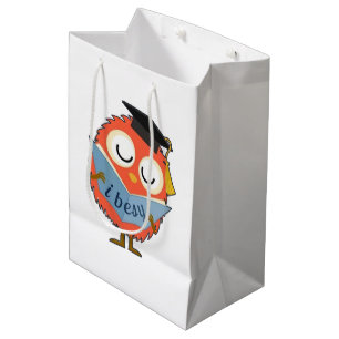 Cute Fluffy Owl Mascot Medium Gift Bag