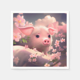 Cute Fluffy Pig Napkin
