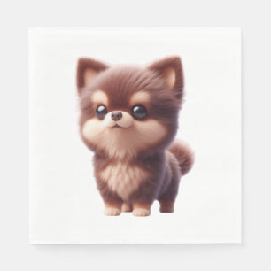 Cute Fluffy Puppy � Adorable Dog Design Napkin