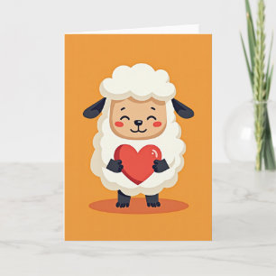 Cute Fluffy Sheep Love Card