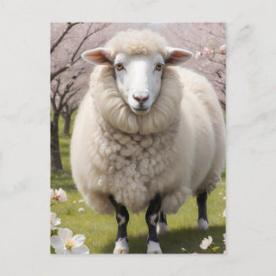 Cute Fluffy Sheep Postcard
