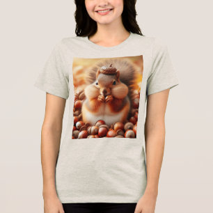 Cute Fluffy Squirrel  Tri-Blend Shirt