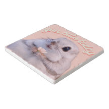 Cute Fluffy Squirrel With Pink Flower