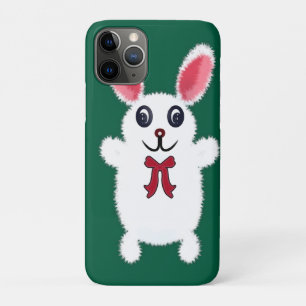 Cute Fluffy White Bunny Rabbit with Red Bow - Chri iPhone 11 Pro Case