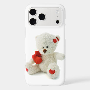 Cute Fluffy White Teddy Bear With a Heart