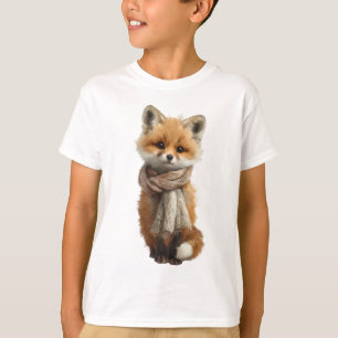 Cute Fluffy Winter Fox Kids T-Shirt