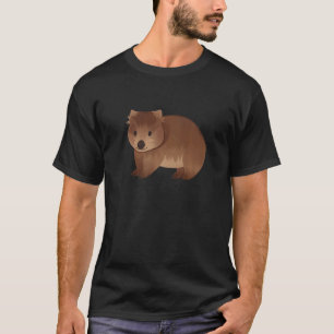 Cute Fluffy Wombat Australian Marsupial Pouch Anim T-Shirt