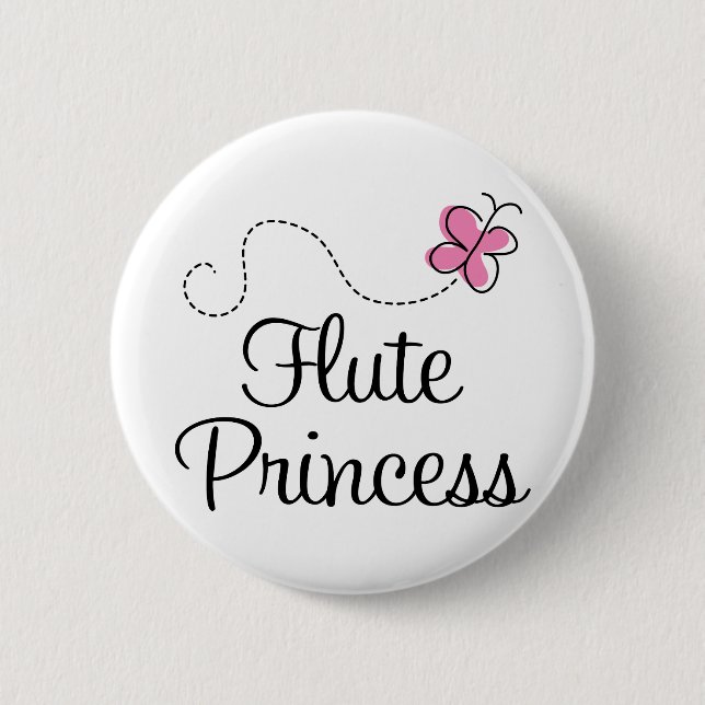 Cute Flute Princess 6 Cm Round Badge (Front)