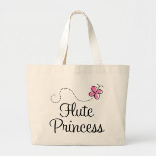 Cute Flute Princess Large Tote Bag