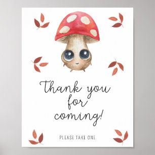 Cute fly agaric mushroom - Thank you for coming Poster