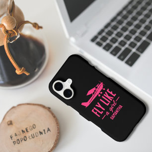 Cute Fly Like A Girl Pink Aeroplane Girly Aviation