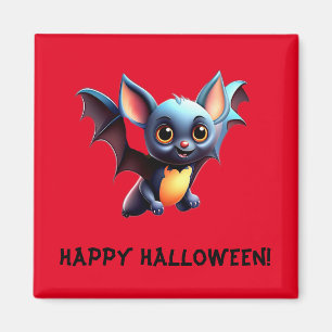Cute Flying Bat Happy Halloween Magnet