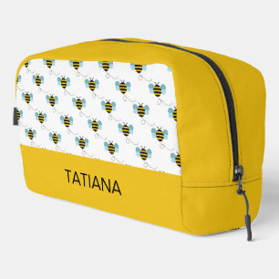 Cute Flying Bumblebee Seamless Pattern Dopp Kit