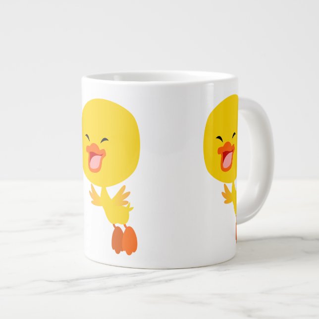 Cute Flying Cartoon Duckling Jumbo Mug (Front Right)