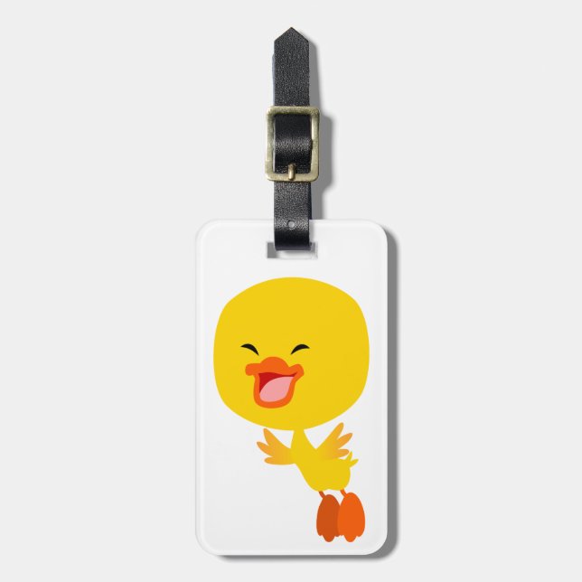 Cute Flying Cartoon Duckling Luggage Tag (Front Vertical)