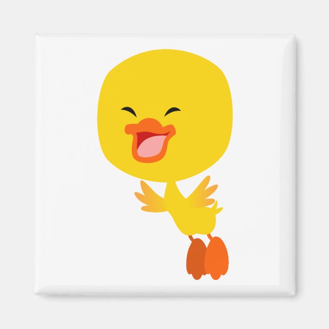 Cute Flying Cartoon Duckling Magnet (Front)