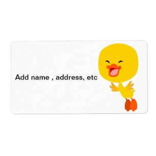 Cute Flying Cartoon Duckling Shipping Label