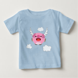 Cute Flying Cartoon Pig Baby T-Shirt