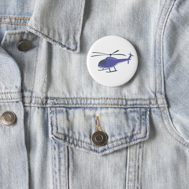 Cute Flying Helicopter 6 Cm Round Badge (In Situ)