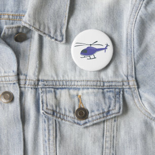 Cute Flying Helicopter 6 Cm Round Badge