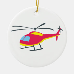 Cute Flying Helicopter Ceramic Tree Decoration