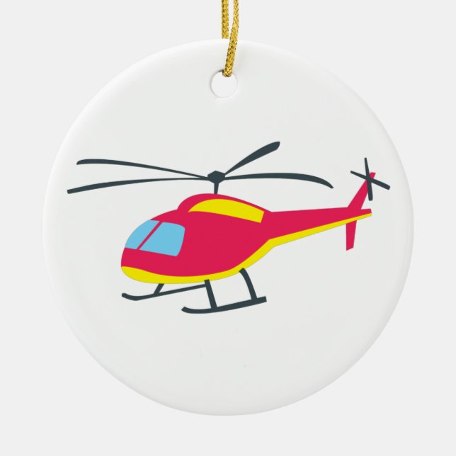 Cute Flying Helicopter Ceramic Tree Decoration (Front)