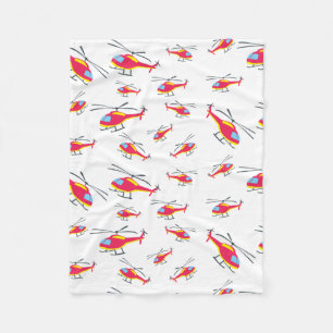 Cute Flying Helicopter Fleece Blanket