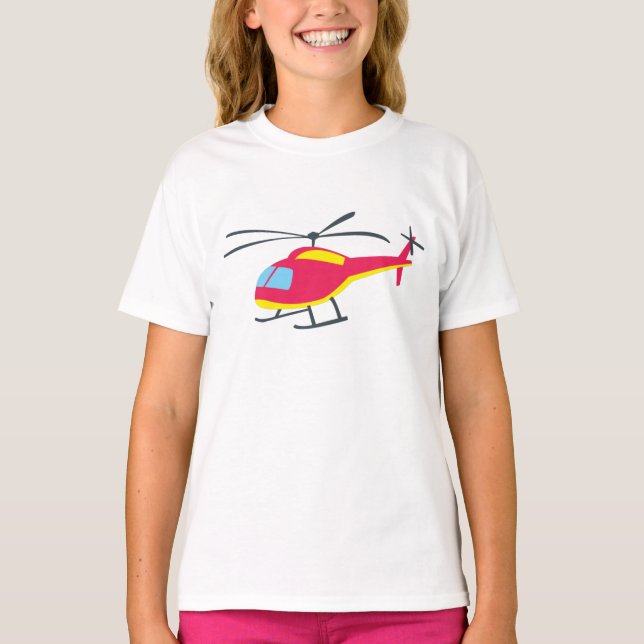 Cute Flying Helicopter T-Shirt (Front)