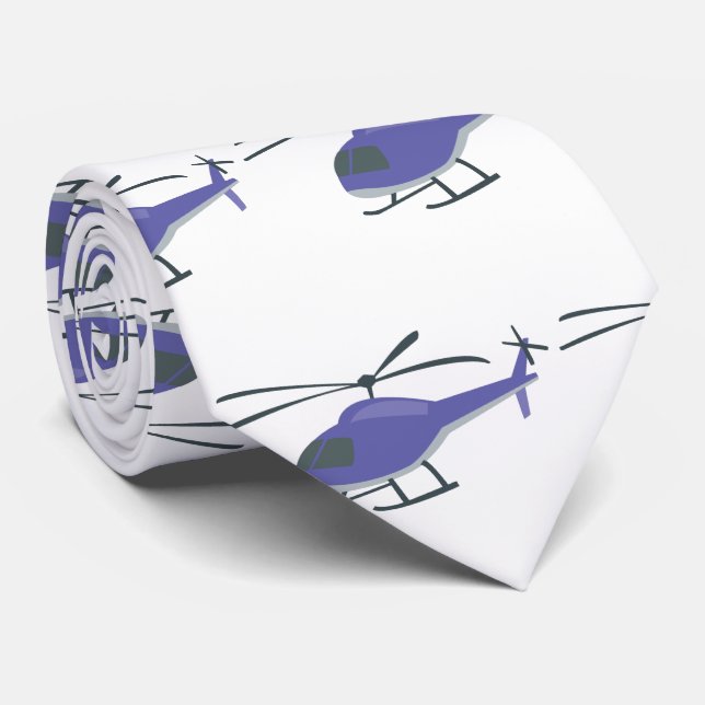 Cute Flying Helicopter Tie (Rolled)