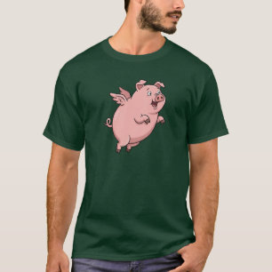 Cute Flying Pig Cartoon T-Shirt
