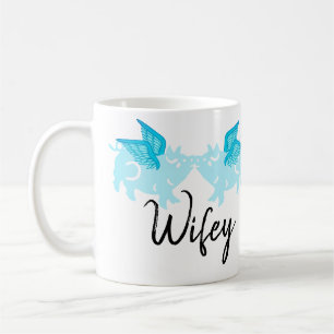 Cute Flying Pigs with Wings Teal When Fly Coffee Mug
