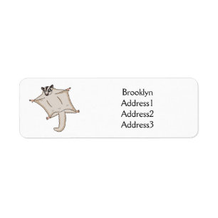 Cute flying sugar glider cartoon illustration 