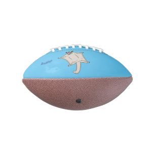 Cute flying sugar glider cartoon illustration american football