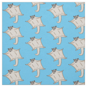 Cute flying sugar glider cartoon illustration  fabric