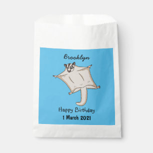 Cute flying sugar glider cartoon illustration favour bags