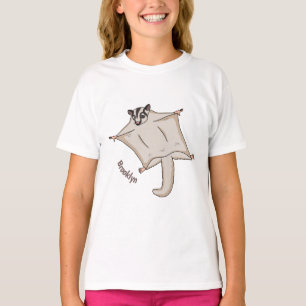 Cute flying sugar glider cartoon illustration T-Shirt