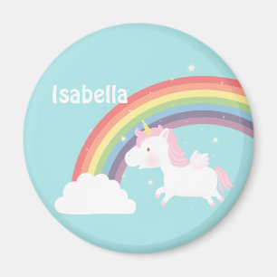 Cute Flying Unicorn Rainbow For Girls Magnet