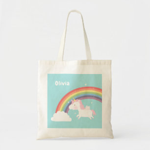 Cute Flying Unicorn Rainbow Girls Personalised Bag