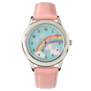 Cute Flying Unicorn Rainbow Personalised Watch