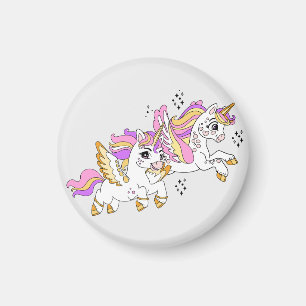Cute flying unicorns magnet