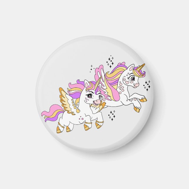 Cute flying unicorns  magnet (Front)