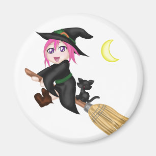 Cute Flying Witch Magnet