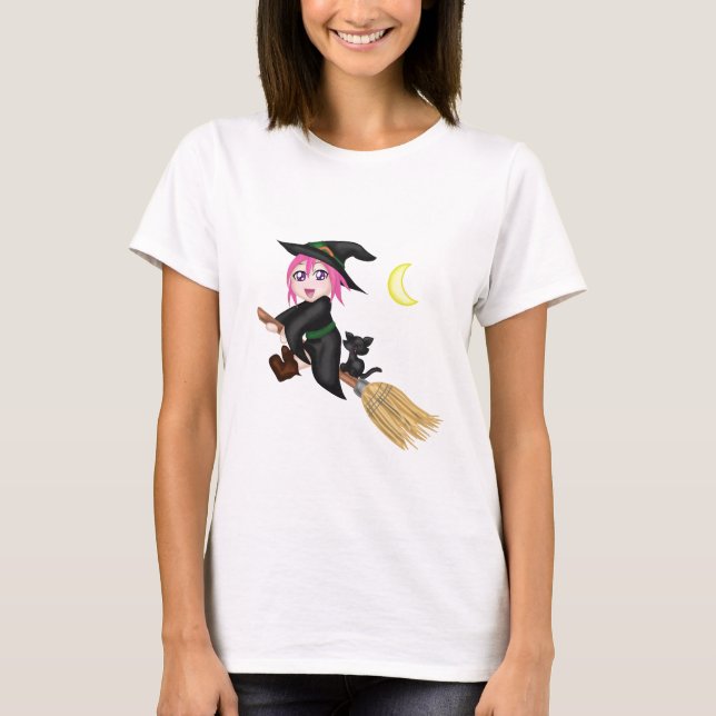 Cute Flying Witch T-Shirt (Front)